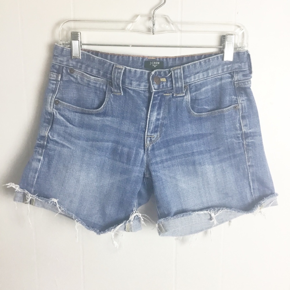 Loft Womens Size 0 24 Shorts Blue Denim Original Pockets Cuffed Distressed